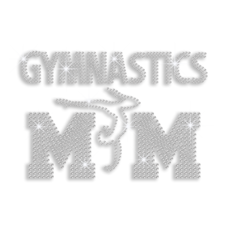 Crystal Gymnastics Mom Iron-on Rhinestone Transfer