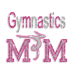 Bling Pink Gymnastics Mom Glitter Rhinestone Hotfix Transfer