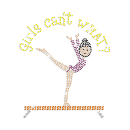 Lovely Gymnastic Girl Iron-on Rhinestone Transfer