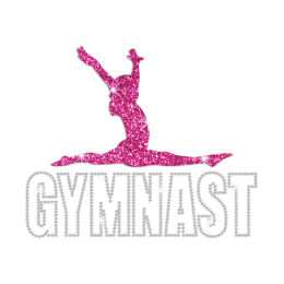 Professional GYM Girl Iron-on Glitter Rhinestone Transfer