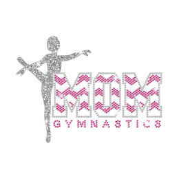 Gymnastics Mom Iron-on Glitter Rhinestone Transfer