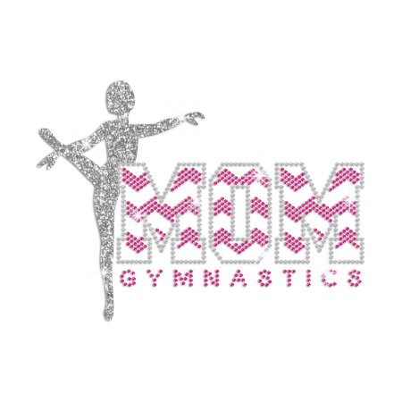 Gymnastics Mom Iron-on Glitter Rhinestone Transfer