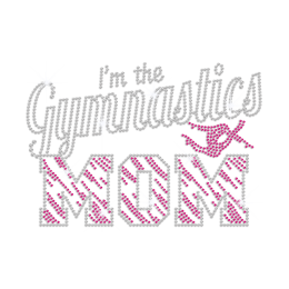 Trendy Gymnastics Mom Iron-on Rhinestone Transfer