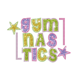 Fashionable Letters of Gymnastics Custom Crystal Hotfix