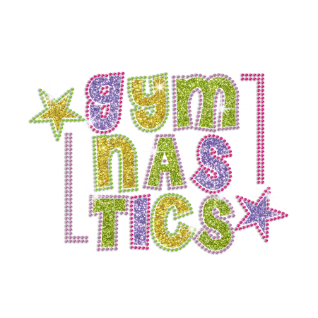 Fashionable Letters of Gymnastics Custom Crystal Hotfix