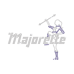 Crystal Majorette Iron on Rhinestone Transfer Motif