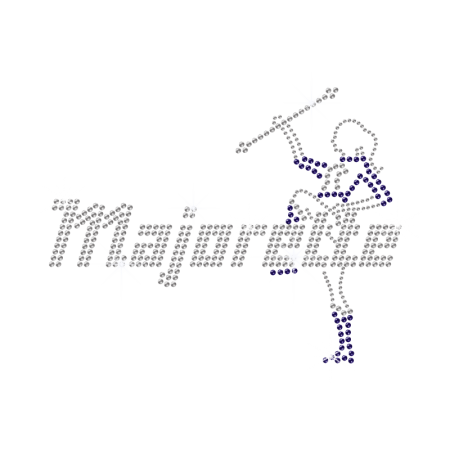 Crystal Majorette Iron on Rhinestone Transfer Motif