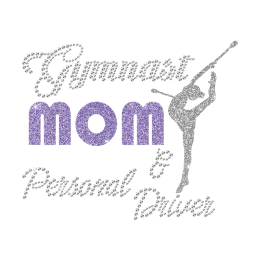 Glittering Gymnast Mom Iron on Rhinestone Transfer Motif