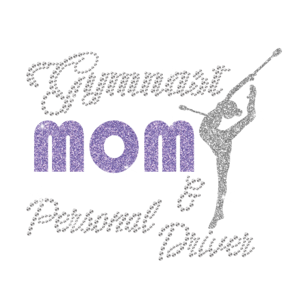 Glittering Gymnast Mom Iron on Rhinestone Transfer Motif