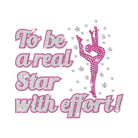 ISS To Be A Real Star with Efforts Rhinestud Pattern