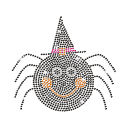 Halloween Funny Spider Iron on Rhinestone Transfer