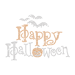 Bling Happy Halloween Iron-on Rhinestone Transfer