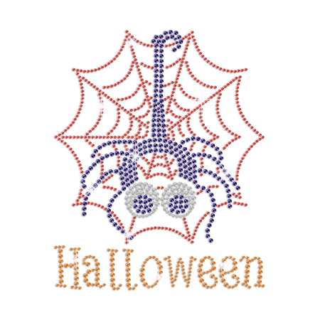 Halloween Spider Iron on Rhinestone Transfer Decal