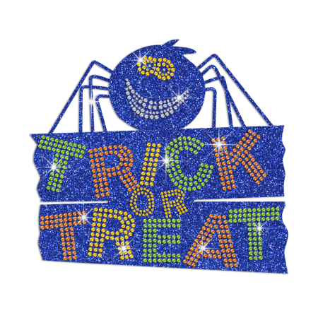 Cute Trick Or Treat Iron on Rhinestone Transfer Motif