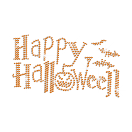 Bling Happy Halloween Iron on Rhinestud Transfer Motif