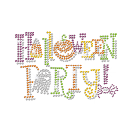 Colorful Halloween Party Iron on Rhinestone Transfer Decal