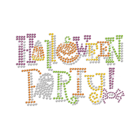 Colorful Halloween Party Iron on Rhinestone Transfer Decal