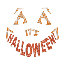 Glittering Halloween Funny Face Iron on Rhinestone Transfer Decal