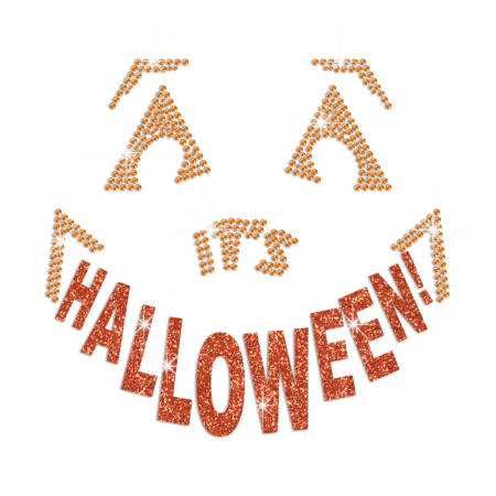 Glittering Halloween Funny Face Iron on Rhinestone Transfer Decal