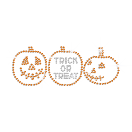 Sparkling Trick Or Treat Iron on Rhinestone Transfer Decal