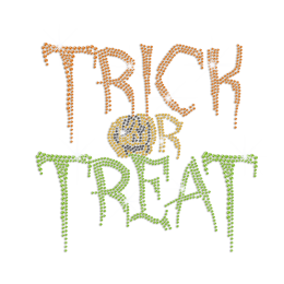 Customized Trick Or Treat Iron on Rhinestone Transfer Decal