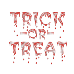 Ruby Trick Or Treat Iron on Rhinestone Transfer Decal