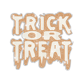 Glittering Trick Or Treat Iron on Rhinestud Transfer Motif