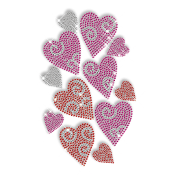 Rhinestud Hot Fix Heart Motif Design