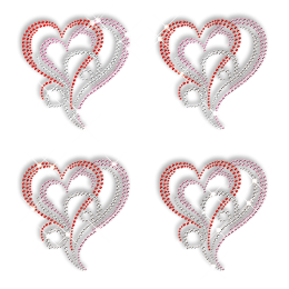 Crystal Heart Hotfix Design Strass Motif