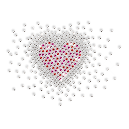 Rhinestone Bling Heart Pattern Transfer for Garment