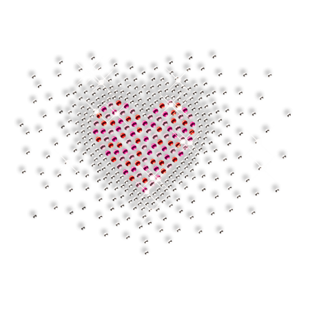 Rhinestone Bling Heart Pattern Transfer for Garment