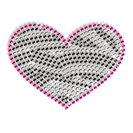 Sparkling Rhinestone Heart Motif Hotfix Design