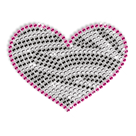 Sparkling Rhinestone Heart Motif Hotfix Design