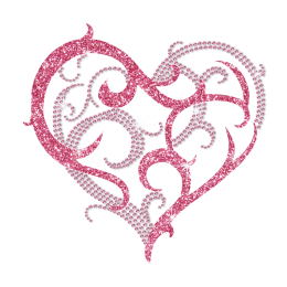 Custom Iron on Sweet Heart Rhinestone Design