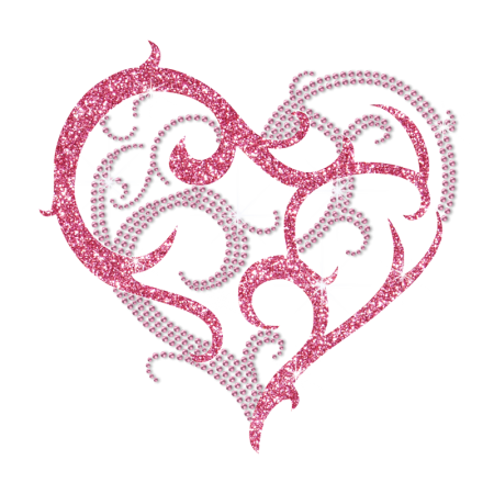 Custom Iron on Sweet Heart Rhinestone Design