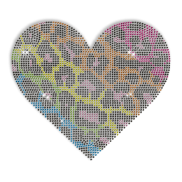 Custom Best Sparkling Spotted Heart in Kinds of Colors Diamante Iron on Transfer Design for Clothes