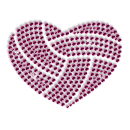 Custom Best Shinning Small Pink Heart Diamante Iron on Transfer Motif for Clothes