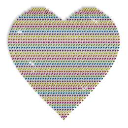 Custom Best Shinning Colorful Heart Rhinestud Iron on Transfer Design for Clothes