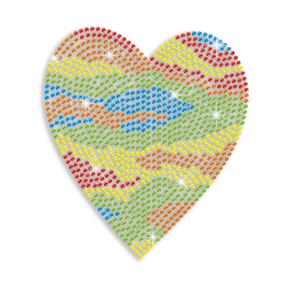 Colorful Heart Rhinestone Hotfix Custom Motif