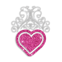 Rose Pink Heart Iron on Glitter Transfer for Women