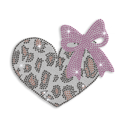 Heart in Polka Dot Texture with Bowknot Iron On Transfer for Women
