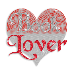 Red Book Lover Heart Iron-on Rhinestone Transfer