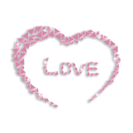 Pink Love Heart Hotfix Nailhead Iron-on Transfer