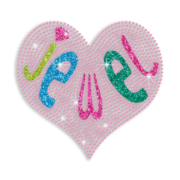 Pretty Bling Jewel Heart Iron-on Rhinestud Transfer