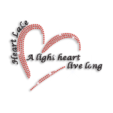 A Light Heart Lives Long Iron on Glitter Rhinestone Transfer