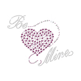 Customizable Heart Be Mine Iron on Rhinestone Transfer