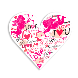 Romantic I Love You & Cupid & Heart Heat Transfer