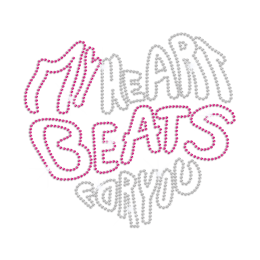 My Heart Beats For You Hotfix Rhinestone Transfer