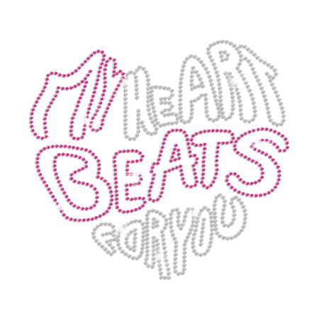 My Heart Beats For You Hotfix Rhinestone Transfer