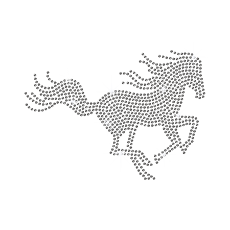 Iron on Running Horse Rhinestone Pattern